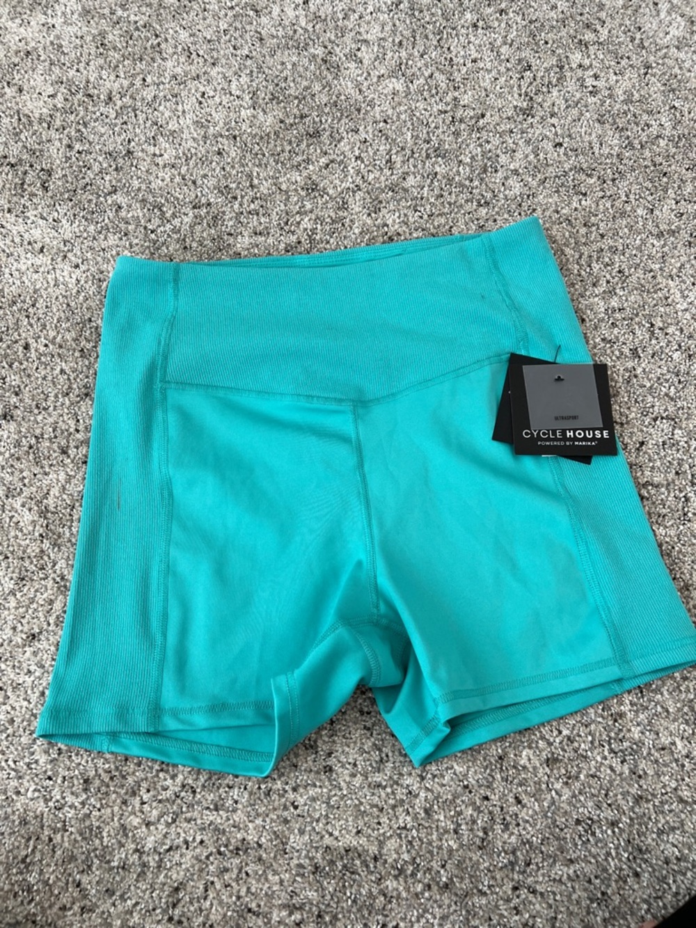 Women's Teal High-Rise Athletic Shorts